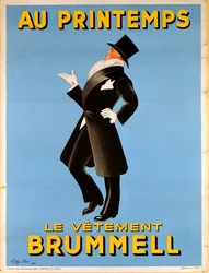 Affiche publicitaire pour les vêtements pour hommes « Brummel » au grand magasin « Printemps », 1936